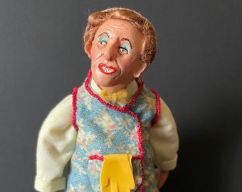 MRS OVERALL Artisan twelve scale miniature character doll for your dollhouse or diorama OOAK