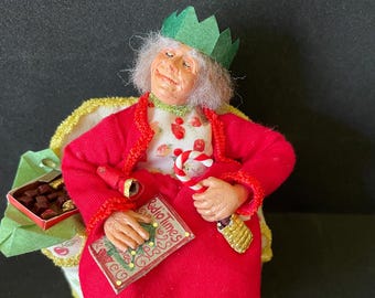 CHRISTMAS SNOOZE Twelfth scale miniature character doll for your dollhouse