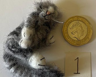Needle felted cat