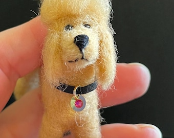 Twelfth scale needle felted pet dog