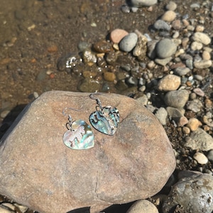 Abalone Heart Earrings