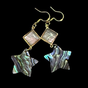 Star Shaped Double Stack Abalone Earrings