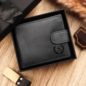 Fathers Day Gift for Dad, Personalized Wallet,Mens Wallet,Engraved Zipper Wallet,Groomsmen Wallet, Custom Coin Pouch Wallet,Anniversary Gift