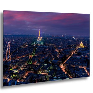 Eiffel Tower Night Print: Paris Skyline Photo, Montparnasse View