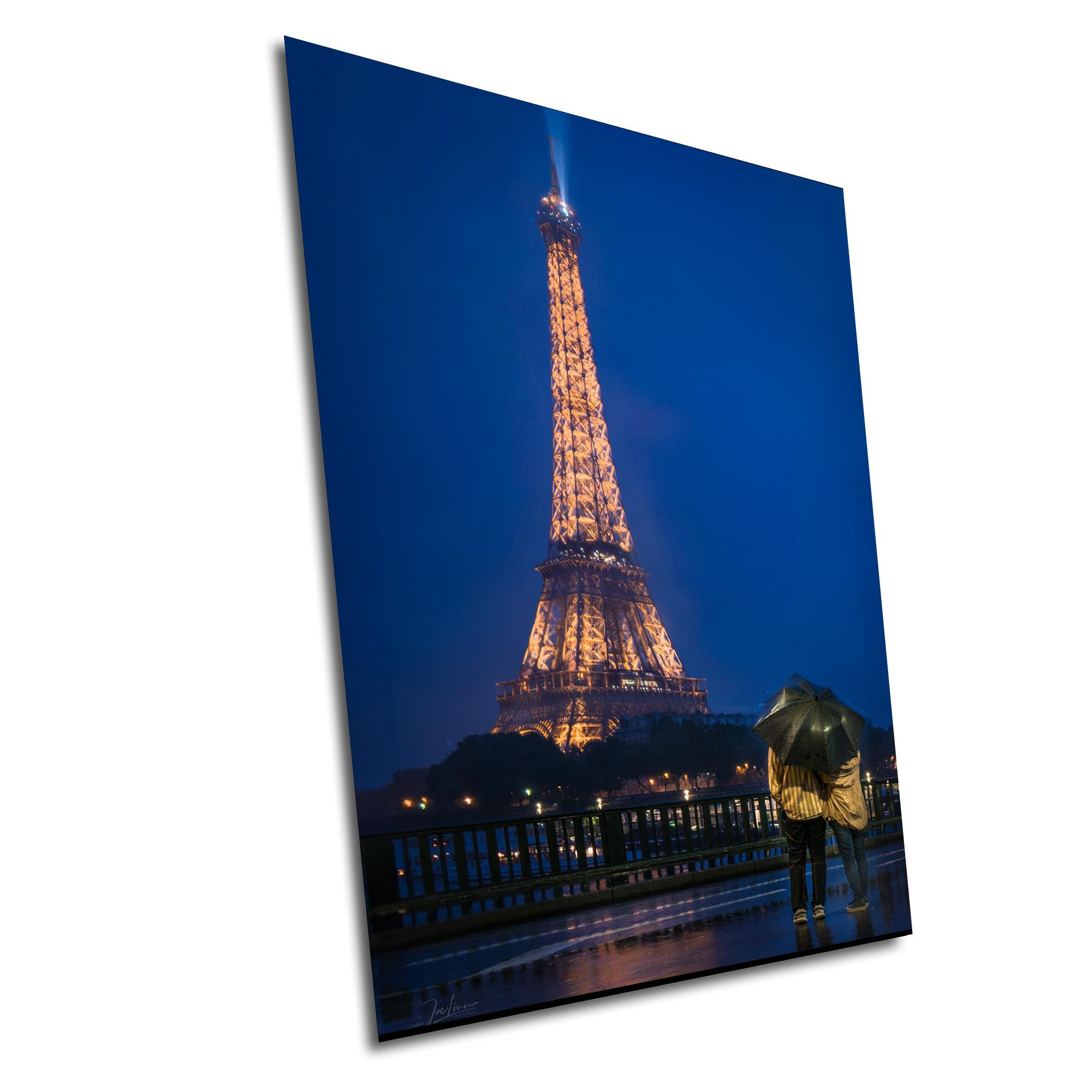 Watching in the rain, Paris Eiffel Tower color photography Canvas Metal Acrylic print wall art poster