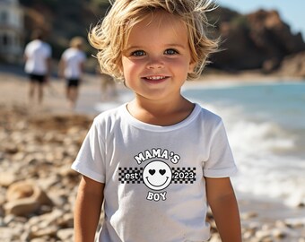 Mamas Boy Est 2023 Shirt | Sizes 6m, 12m, 18m, 24m