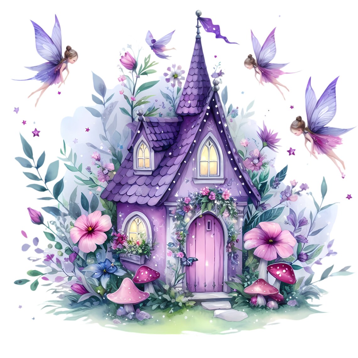 Purple Fairy Clipart, Transparent PNG Images (digital Download) - Etsy