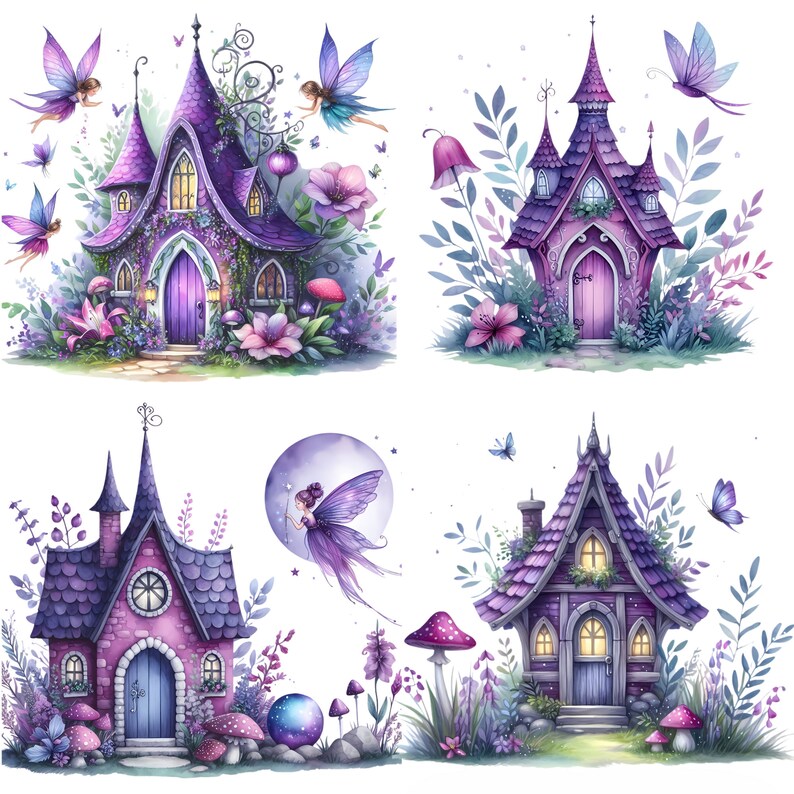 Purple Fairy Clipart, Transparent PNG Images (digital Download) - Etsy
