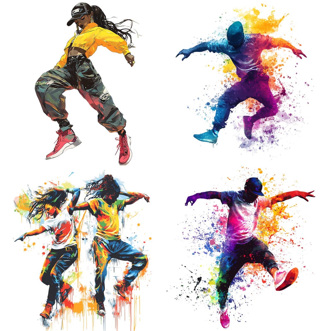 Hip Hop Dancer Clip Art Watercolour Transparent Image Commercial Use 