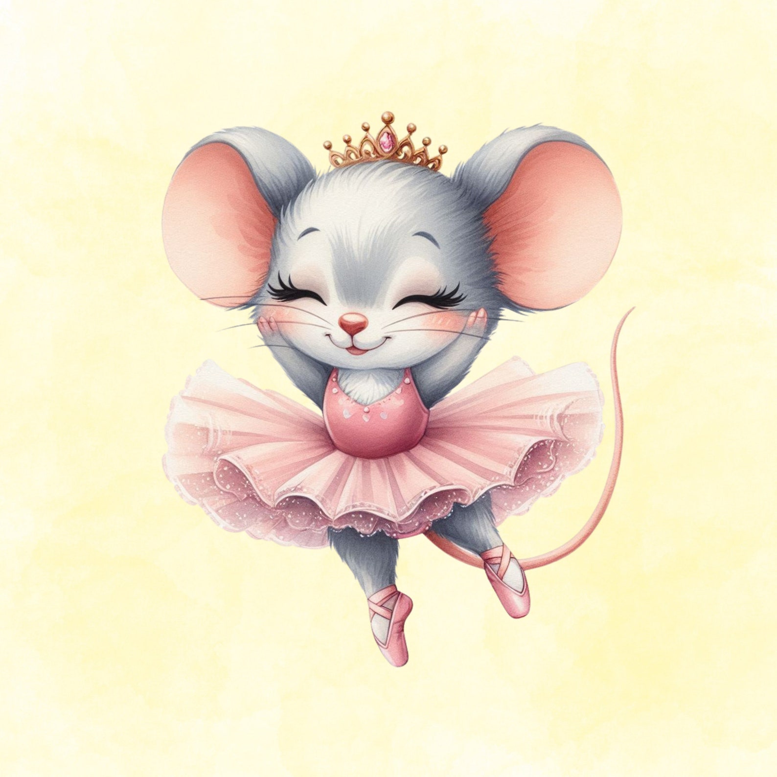 Ballerina Mouse Clip Art Pack. Transparent Background, Instant Digital ...
