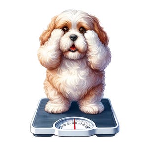 17 OH NO Funny Overweight Dog Clipart. Printable Downloadable Images. Watercolour. Commercial use. Craft Supply. Paper crafts.