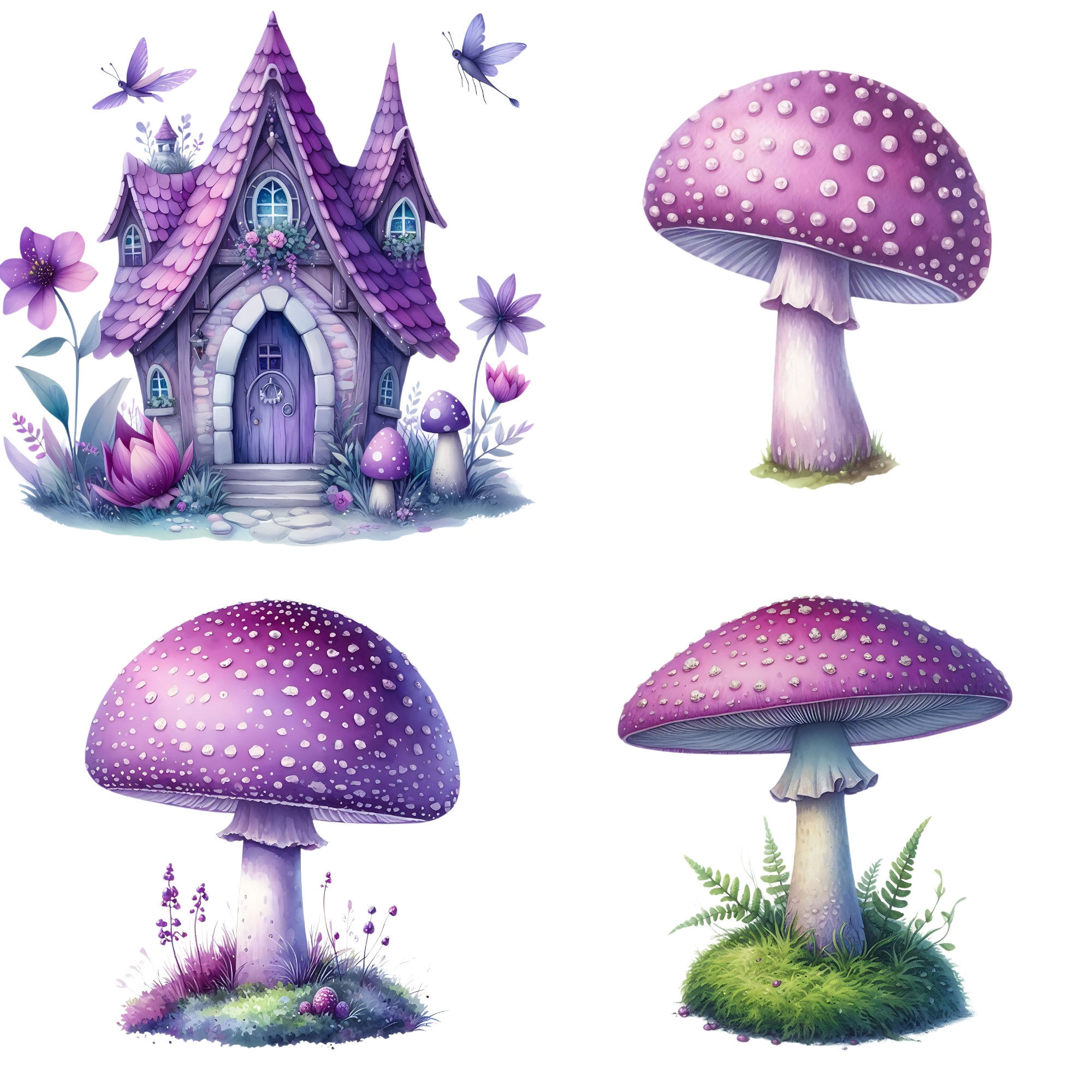 Purple Fairy Clipart, Transparent PNG Images (digital Download) - Etsy