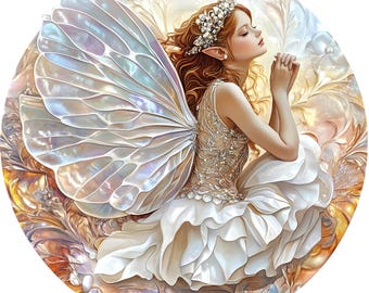 Mother of Pearl Fairy Clipart. 18 Printable Watercolour Images. Commercial Use. Transparent Images. Craft Supply. Paper Crafts.