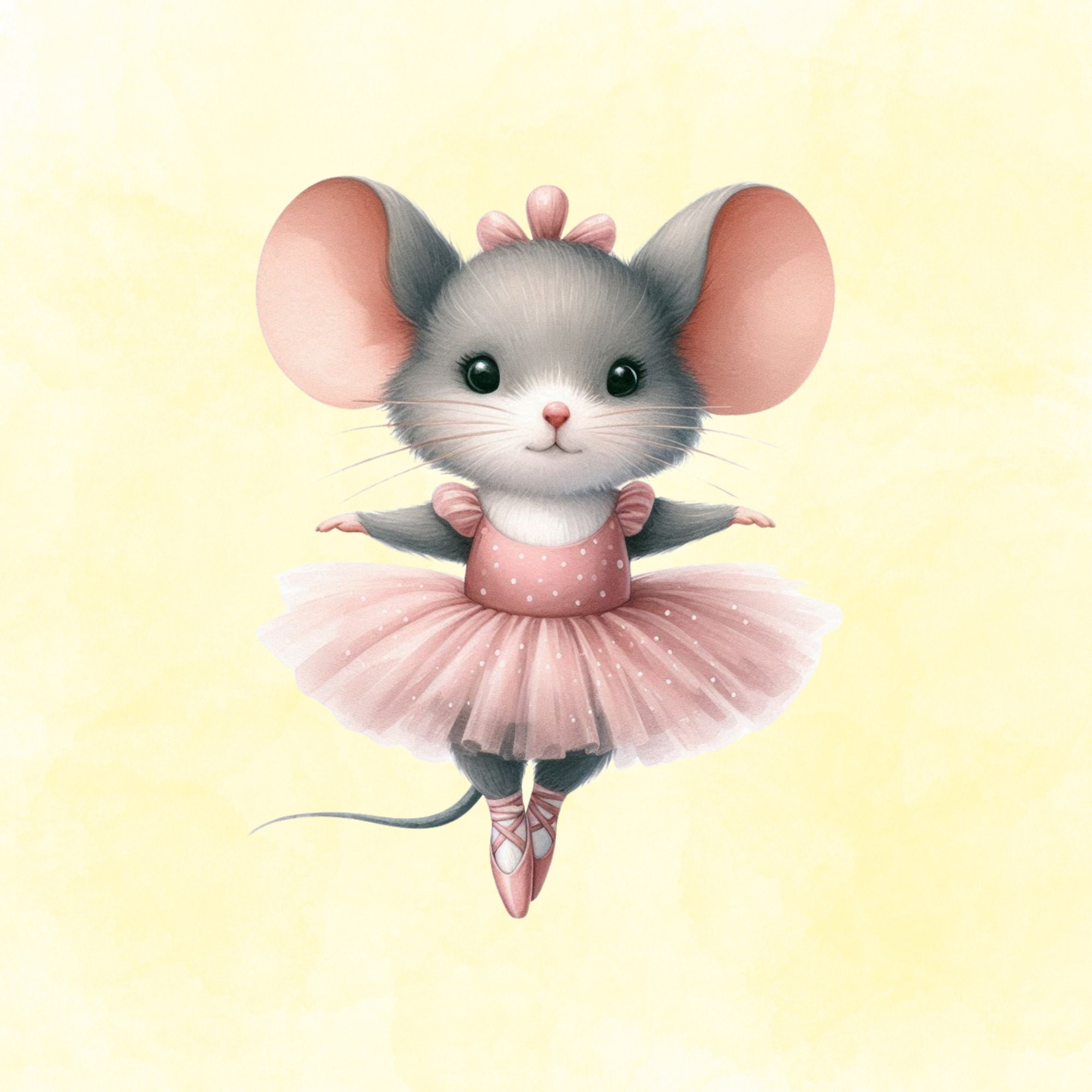 Ballerina Mouse Clip Art Pack. Transparent Background, Instant Digital ...