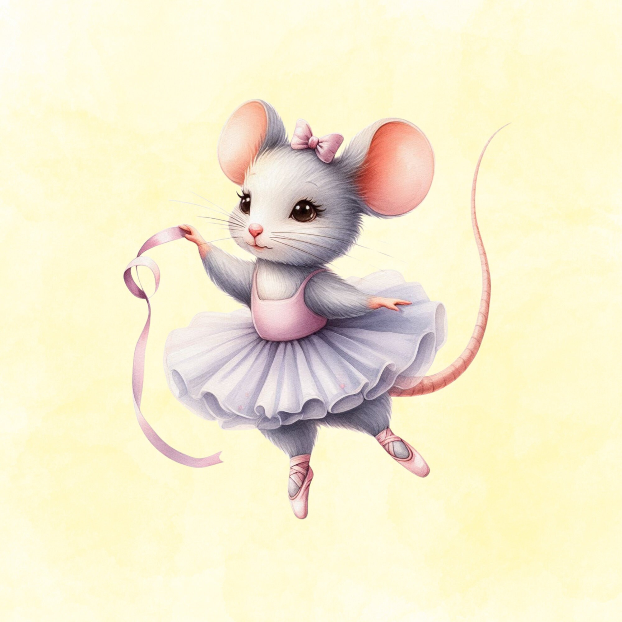 Ballerina Mouse Clip Art Pack. Transparent Background, Instant Digital ...