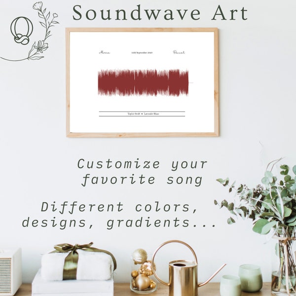 Aangepaste Soundwave-kunst | Favoriete liedje | Bijzonder moment | Perfect cadeau | Ontwerp op maat | Gepersonaliseerd en uniek | Visuele kunst