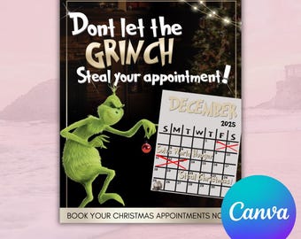 Christmas Appointments Template | Editable Canva Social Media | Greench | Black and gold