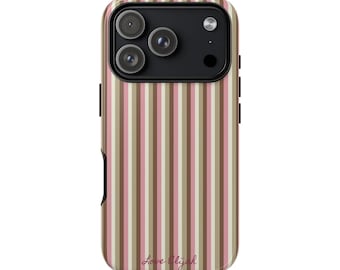 Pink Brown Vertical Stripe Tough Case | Striped Phone Cover