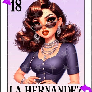 Nom personnalisé carte Loteria, nom de famille conception PNG, téléchargement immédiat, carte Loteria personnalisée, carte Loteria espagnole, conception numérique personnalisée