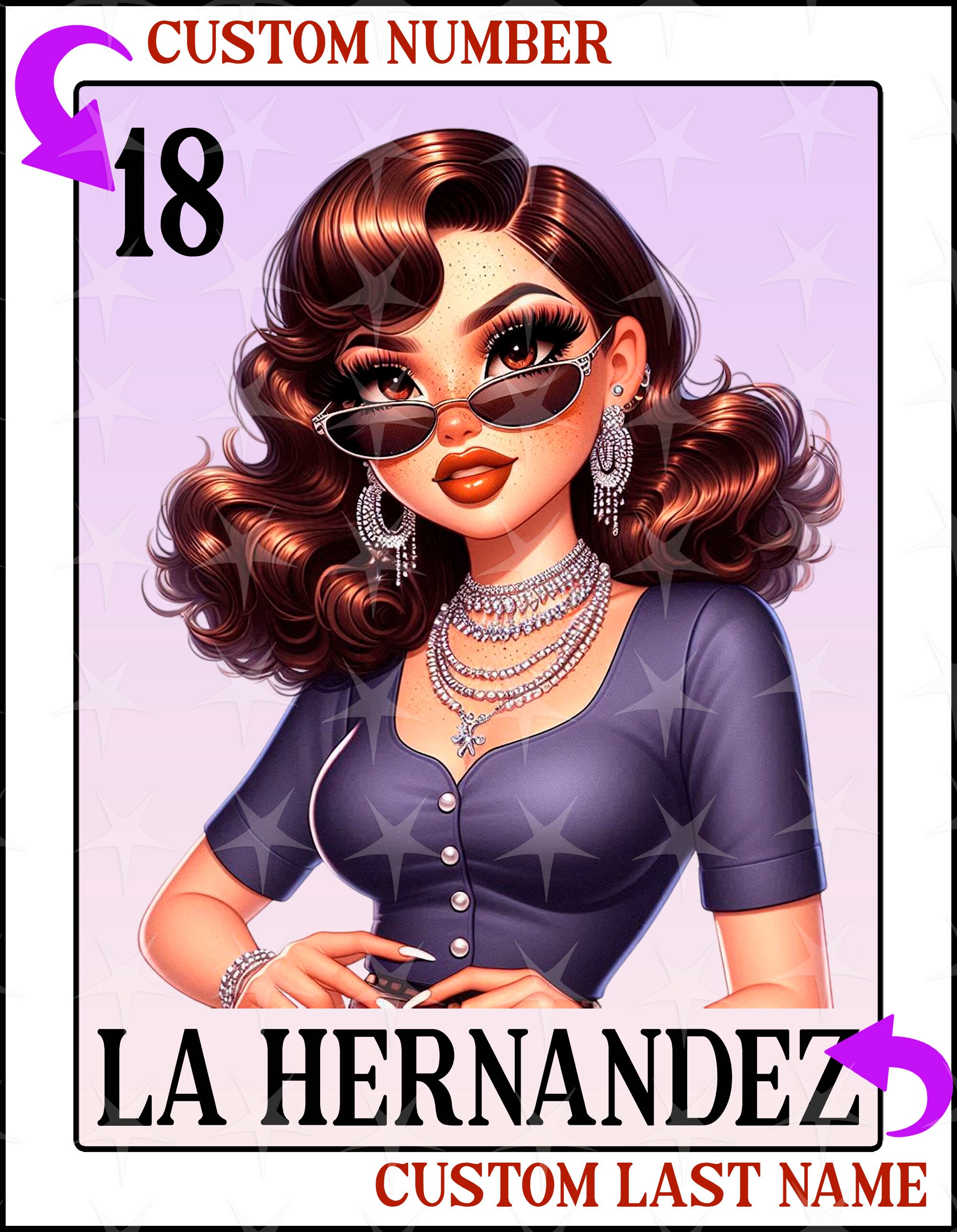 Custom Last Name Loteria Card Design (PNG Digital Download)