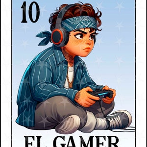 Karta loterii po hiszpańsku, Projekt sublimacji, Projekt El Gamer PNG, Natychmiastowe pobieranie, Projekt hiszpański, El Gamer, Hiszpańska karta loterii, Gamer