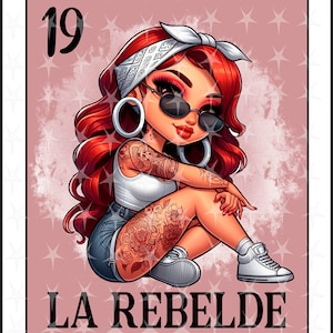 Carte Loteria en espagnol, Design par sublimation, Design numérique par sublimation, Téléchargement instantané, Design espagnol, La Rebelde, carte Loteria espagnole