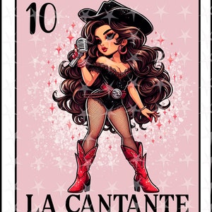 Carte Loteria en espagnol, Design par sublimation, Design numérique par sublimation, Téléchargement instantané, Design espagnol, La Cantante, PNG Carte Loteria