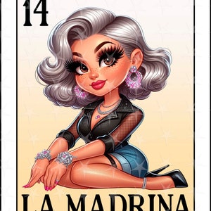 Loteria card en espanol, Sublimation Design, La Madrina design PNG, Instant Download, Spanish Design, La Madrina, La Madrina Spanish Loteria