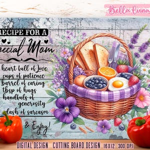 Mom Rezept Schneidebrett Sublimationsdesign, Schneidebrett Digitaldruck, digitaler Download, spezielle Mom Schneidebrett, Instant Download