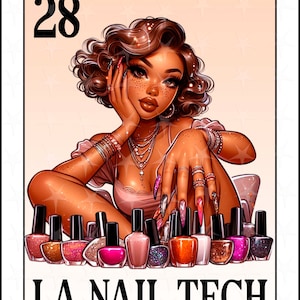 Carta della lotteria in spagnolo, Design a sublimazione, La Nail Tech PNG design, Download immediato, Design spagnolo, La Nail Tech, Carta della lotteria spagnola