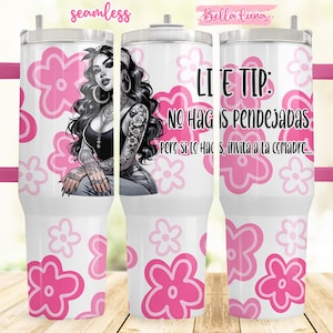Spanish Sarcastic 40oz Digital Wrap, Spanish Digital Design, 40oz Sublimation Design, Instant Download, Spanish Cute wrap Design, wrap 40oz