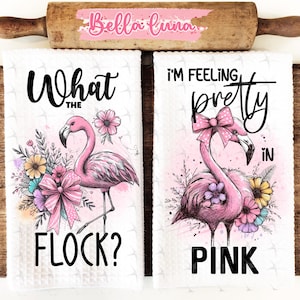 Flamingo Kitchen Towel Sublimation Design: Beach Summer Decor (Digital Download)