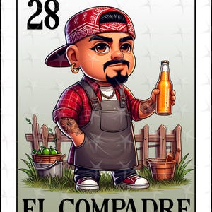 Karta loterii en espanol, projekt sublimacji, karta cyfrowa El Compadre, Instant Download, projekt hiszpański, EL COMPADRE, karta El Compadre