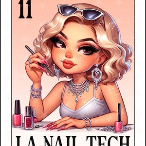Loteria card en espanol, Sublimation Design, La Nail Tech PNG design, Instant Download, Spanish Design, La Nail Tech, Spanish Loteria Card