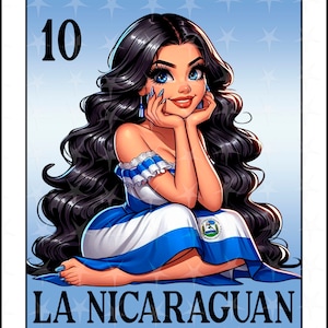 Carta Loteria en espanol, Design a sublimazione, Carta Loteria La Nicaraguense, Download immediato, Design spagnolo, LA NICARAGUAN, Carta Loteria PNG