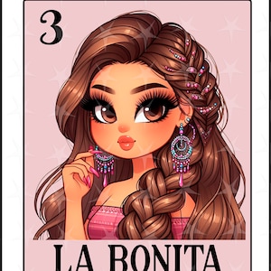 Loteriakaart en espanol, sublimatieontwerp, digitaal sublimatieontwerp, direct downloaden, Spaans ontwerp, La Bonita, Loteria La Bonita