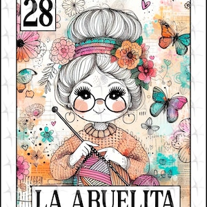 Loteria card en español, Sublimation Design, La Abuelita design PNG, Instant Download, Spanish Design, La Abuelita, Spanish La Abuelita card