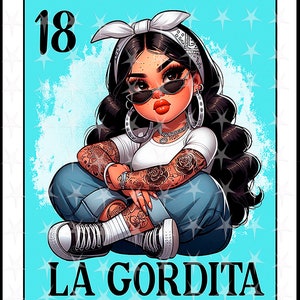 Loteria Karte in Espanol, Sublimationsdesign, Sublimation digitales Design, Sofort Download, Spanisches Design, La Gordita, Loteria Karte