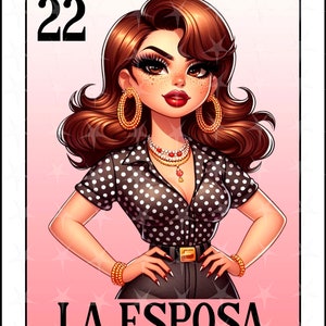 Loteria Karte en espanol, Sublimationsdesign, La Esposa png, Sofortiger Download, Spanisches Design, LA ESPOSA, Spanische PNG Loteria Karte, Spanisch