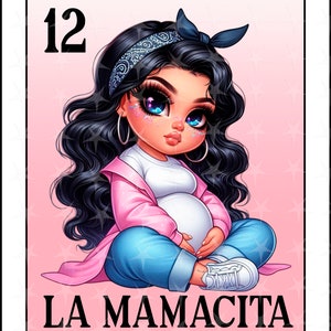 Carte Loteria en espagnol, carte La Futura Mama Loteria, téléchargement immédiat, conception numérique espagnole, LA MAMACITA, carte Loteria png, fichier numérique