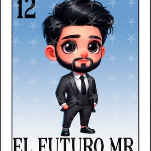 Cartão Loteria em espanhol, Design de sublimação, Cartão digital El Futuro Mr, Download instantâneo, Design espanhol, EL FUTURO MR. Cartão El Mr.