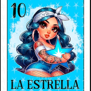 Loteria card en espanol, Design a sublimazione, Design digitale a sublimazione, Download immediato, Design spagnolo, La Estrella, Loteria La Estrella