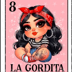 Carte Loteria en espagnol, Design par sublimation, Design numérique par sublimation, Téléchargement instantané, Design espagnol, La Gordita, PNG Carte Loteria