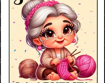 La Abuelita Loteria Card Sublimation Design (Digital Download)