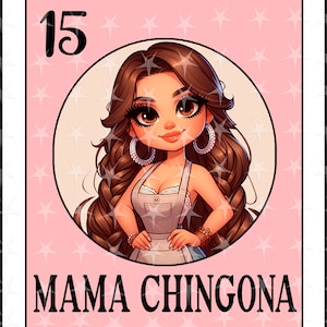 Carte Loteria en espagnol, Design par sublimation, Design numérique par sublimation, Téléchargement instantané, Design espagnol, Mama Chingona, Carte Loteria