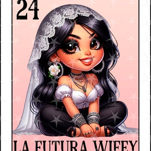 Loteria Karte in Espanol, Sublimationsdesign, La Futura Wifey digitale Karte, Sofort Download, Spanisches Design, LA FUTURA WIFEY, La Wifey Karte
