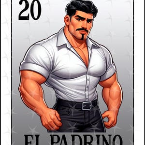 Loteria card en espanol, Sublimation Design, El Padrino Digital card, Instant Download, Spanish Design, EL PADRINO, El Padrino Loteria Card