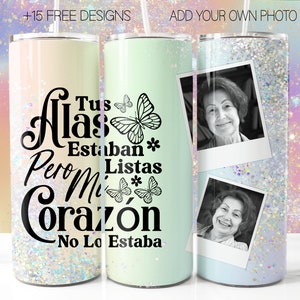 Je eigen foto toevoegen 20oz digitale wrap, Memorial Spaans digitale wrap, digitale download, 20oz sublimatieontwerp, Moederdag Spaans, GRATIS