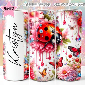Lady Bug 20oz wrap, Ladybug Dripping Digital Design, Download digitale, Design a sublimazione da 20oz, Ladybug 20oz Digital wrap
