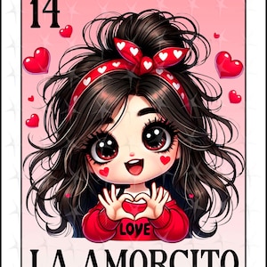 Karta loterii en espanol, projekt sublimacji, projekt PNG La Amorcito, natychmiastowe pobieranie, projekt hiszpański, La Amorcito, loteria walentynkowa